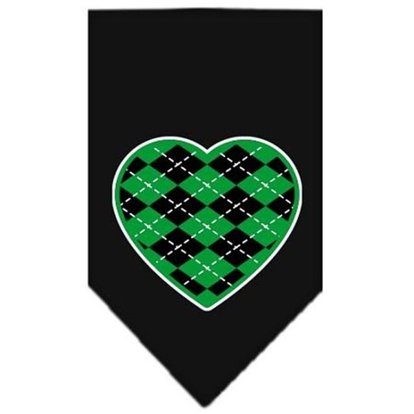 Unconditional Love Argyle Heart Green Screen Print Bandana Black Large UN757671